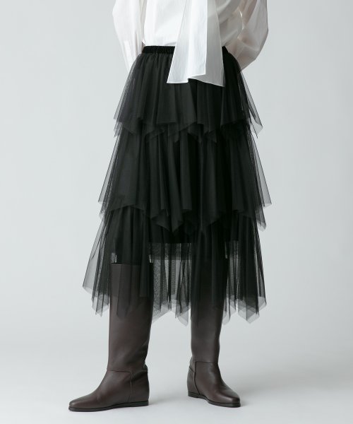 ソフトチュールティアードスカート 詳細画像 167cm B80 W65 H89　着用サイズ：02