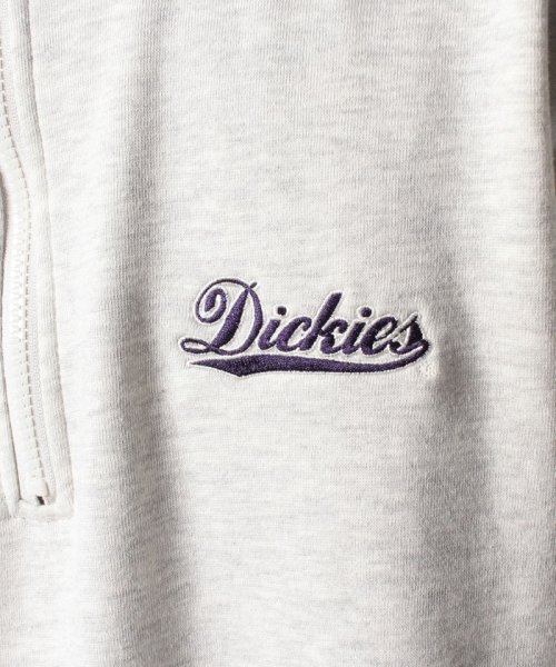 Dickies(Dickies)/【Dickies】ディッキーズ ワンポイントワッペンロゴ＆ブランドネームロゴ刺繍 リブライン ハーフジップ スウェット/ビッグシルエット/img05