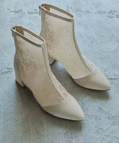 niana(ニアナ)/niana ニアナ 結婚式 ブーツ パンプス パーティーシューズ ショートブーツ ブーティ レース サテン シアー チャンキーヒール 靴 小さいサイズ 大きいサ/img06
