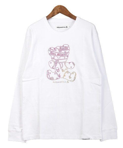 LUXSTYLE(ラグスタイル)/Hollywood rich.&(ハリウッドリッチ)レインボーパンクベアロンT/ロンT メンズ 長袖Tシャツ テディベア レインボー プリント/img09