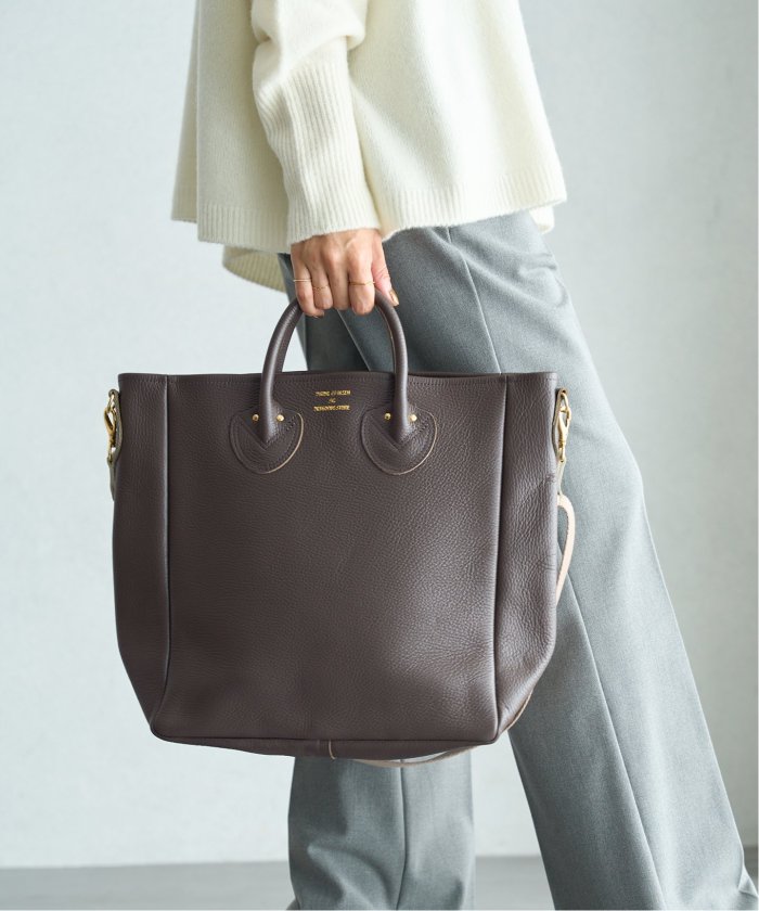 YOUNG&OLSEN/ヤングアンドオルセン】EMBOSSED LEATHER D TOTE M