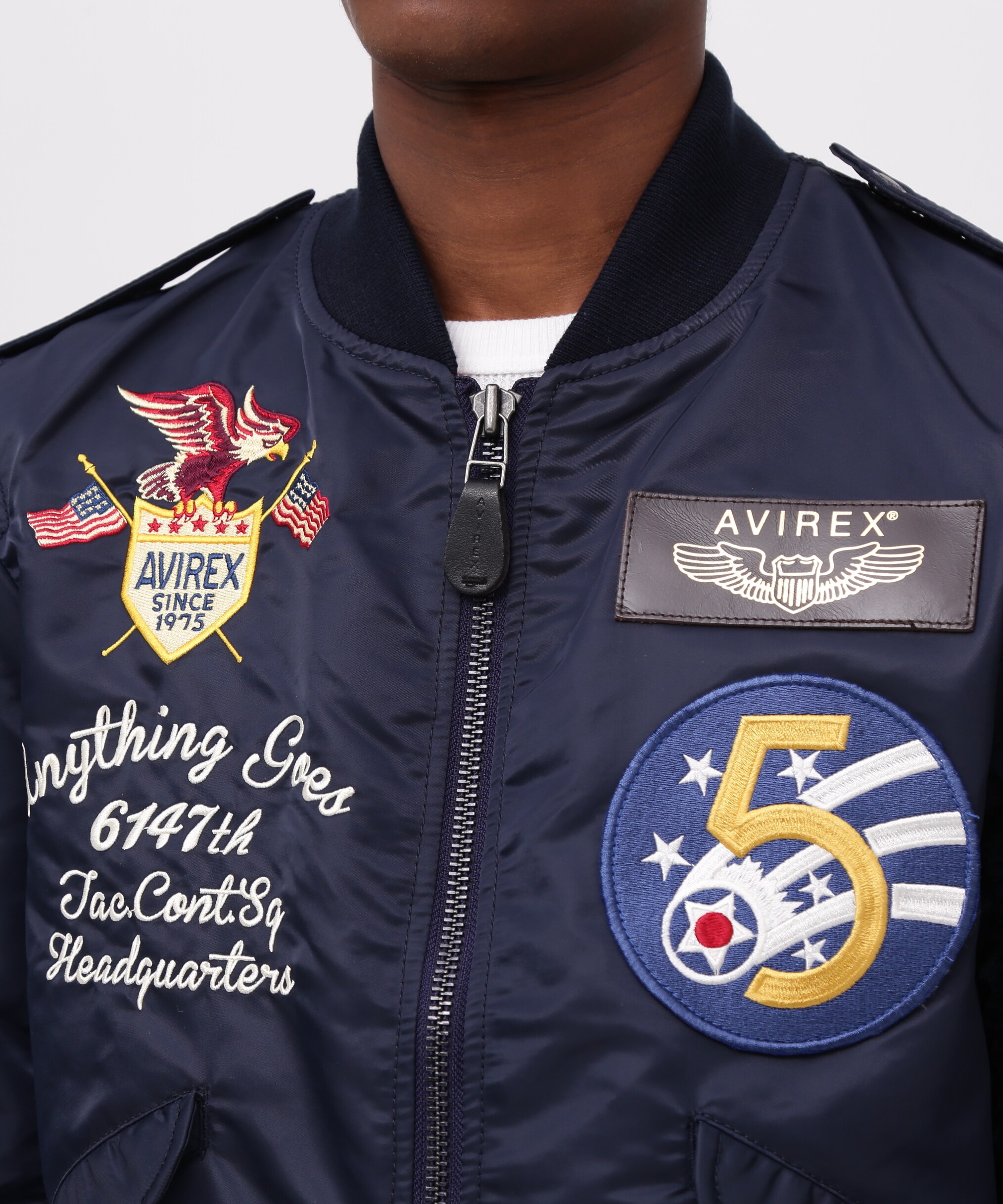 AVIREX】L-2 5th AIR FORCE オリーブ sizeXL 刺繍