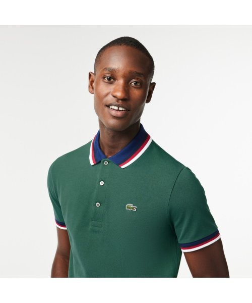 LACOSTE Mens(ラコステ　メンズ)/配色ボーダーリブニット鹿の子地ポロシャツ/img06