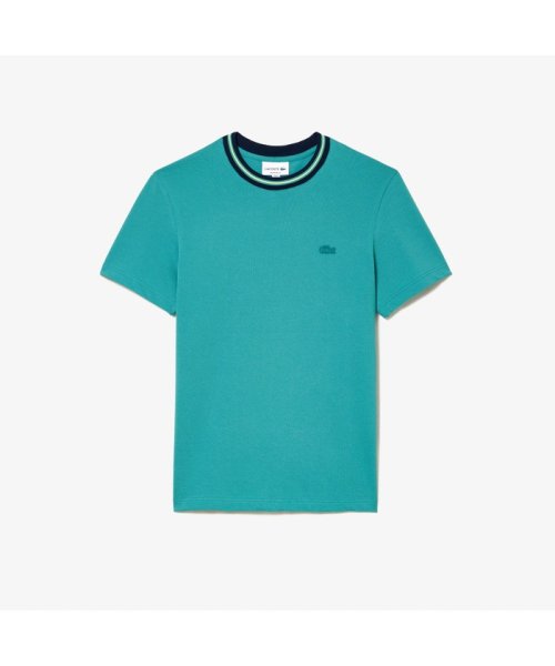 LACOSTE Mens(ラコステ　メンズ)/ボーダーリブネック鹿の子地Tシャツ/img14