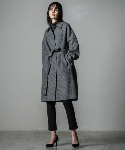 ロング丈シャルムリバービーバーコート 光沢感