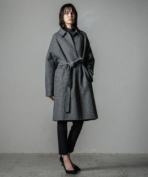 ロング丈シャルムリバービーバーコート 光沢感