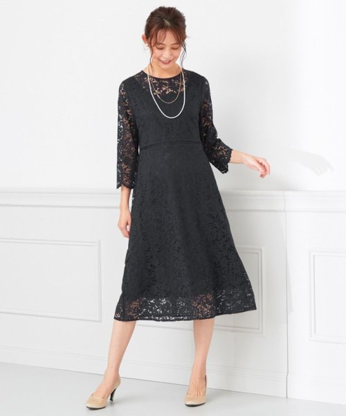 【洗える】総レース ワンピース 