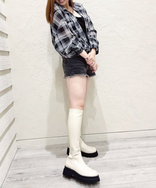 厚底トラックソールロングブーツ レイン対応 0～23