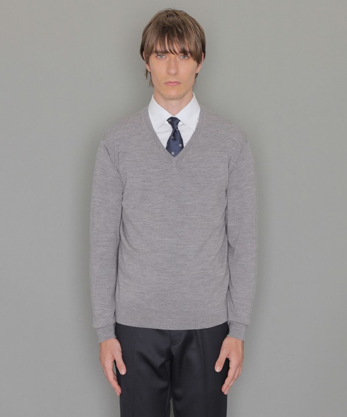 7ゲージ天竺Vネックプルオーバー(505632577)|HANKYU MEN'S / 阪急メンズ