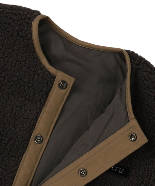 ヒートウォーム シープボア リバーシブルコート 