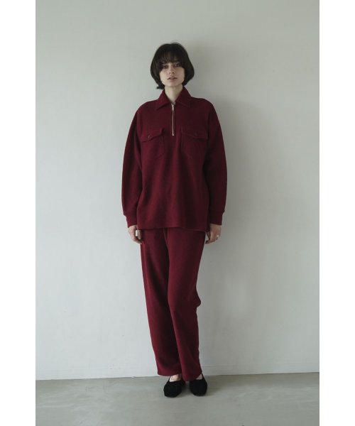 CLANE(クラネ)/WOOL RING JERSEY HALF ZIP TOPS/img18