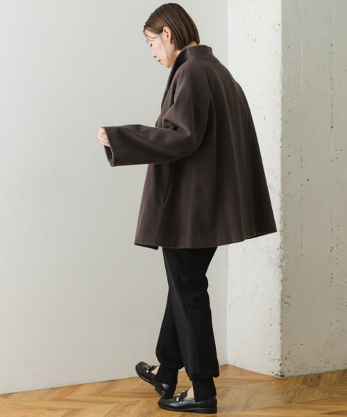 F by ROSSO　ビーバースタンドカラーミドルコート by