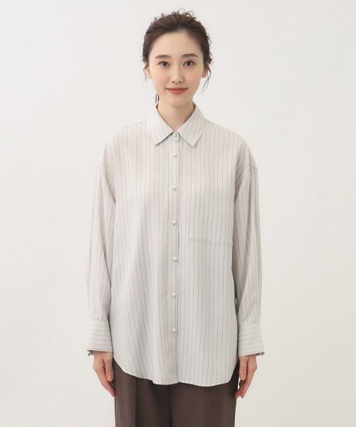 Reflect(リフレクト)/【洗える】パール調ボタンオーバーサイズシャツ/img02