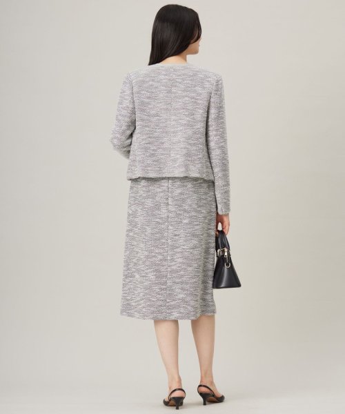 【セットアップ対応】カラミツイードノーカラー ジャケット 