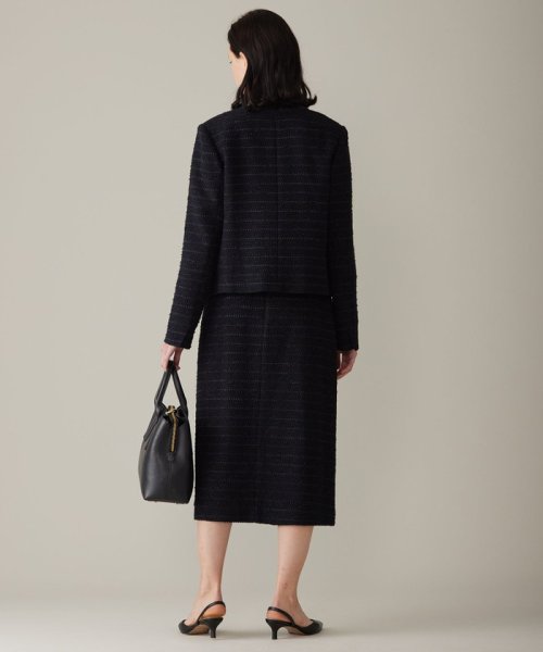 【セットアップ対応】カラミツイードノーカラー ジャケット 