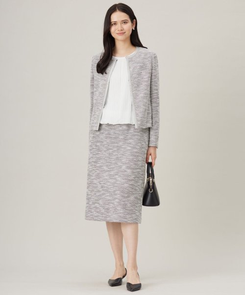 【セットアップ対応】カラミツイードノーカラー ジャケット 