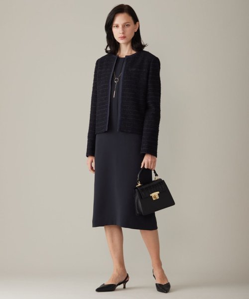 【セットアップ対応】カラミツイードノーカラー ジャケット 