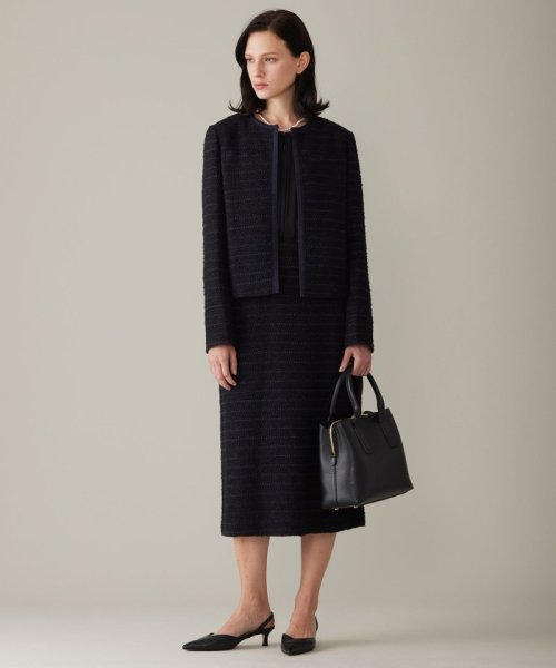 【セットアップ対応】カラミツイードノーカラー ジャケット 