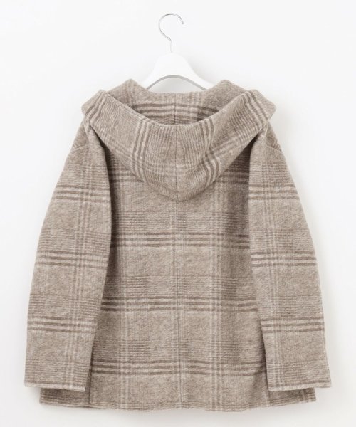 【キルトピン付き】ECOLANAスライバーチェック フーデットアウター 