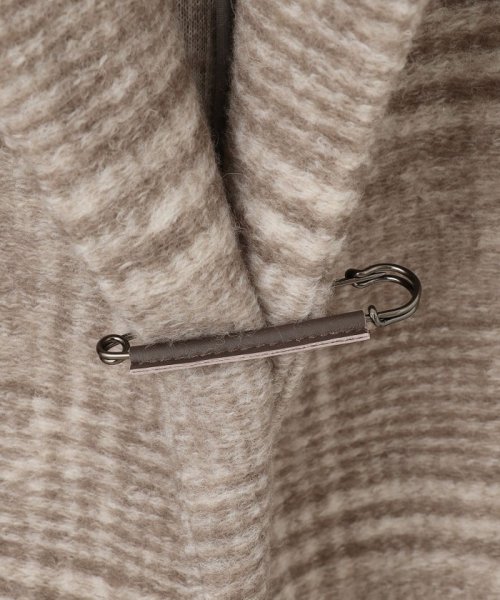 【キルトピン付き】ECOLANAスライバーチェック フーデットアウター 