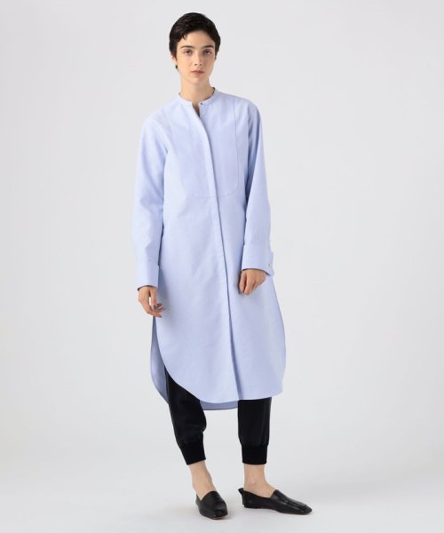 ハイカウントピケ ブザムシャツワンピース 