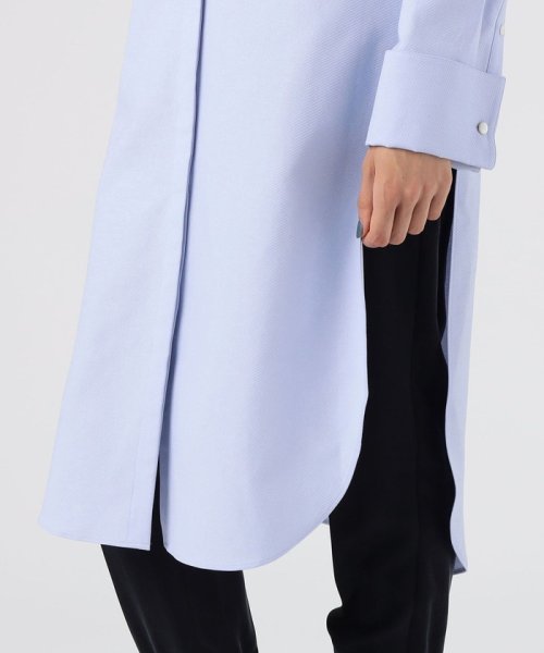 ハイカウントピケ ブザムシャツワンピース 