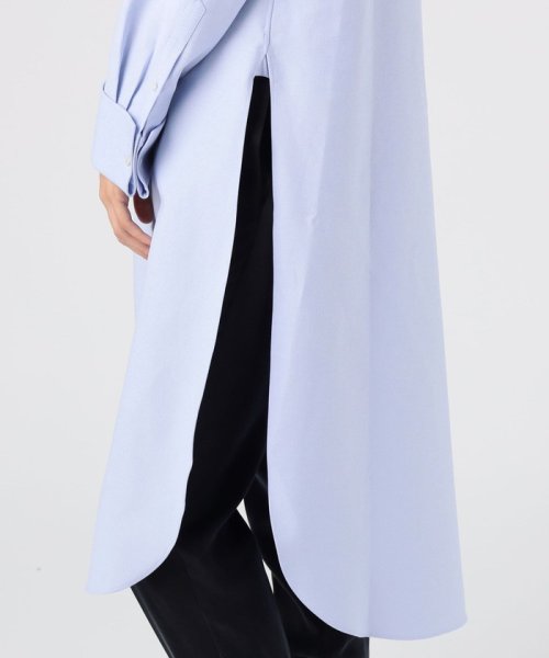 ハイカウントピケ ブザムシャツワンピース 