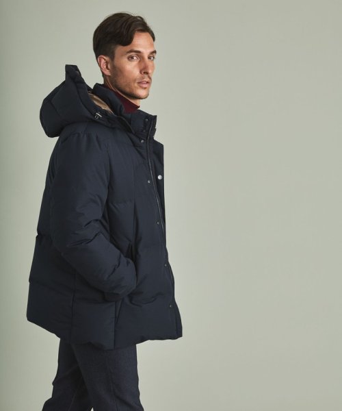 【仕事で着用可】MINOTECH?メランジラミネート?ダウンコート 仕事で着用可