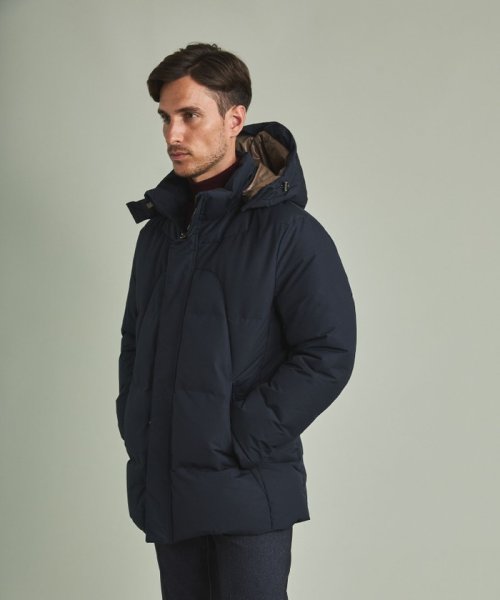 【仕事で着用可】MINOTECH?メランジラミネート?ダウンコート 仕事で着用可