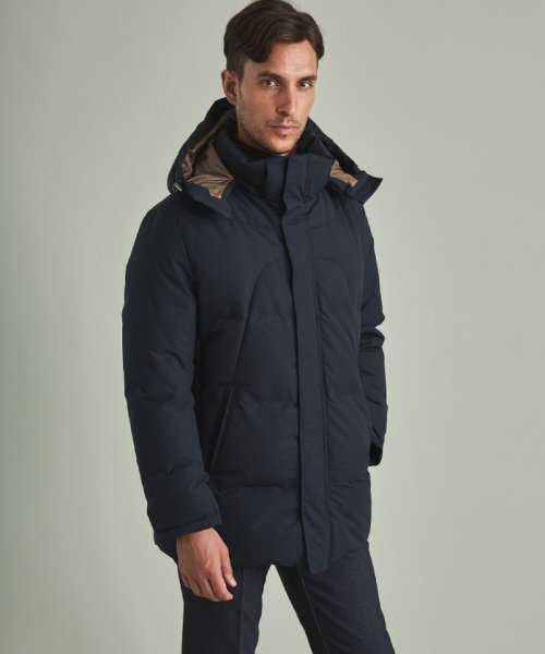 【仕事で着用可】MINOTECH?メランジラミネート?ダウンコート 仕事で着用可