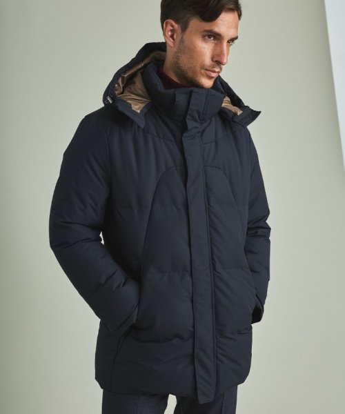 【仕事で着用可】MINOTECH?メランジラミネート?ダウンコート 仕事で着用可