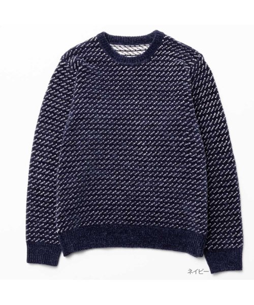 MAC HOUSE(men)(マックハウス（メンズ）)/NAVY ネイビー バーズアイモールニット 161465500/img03