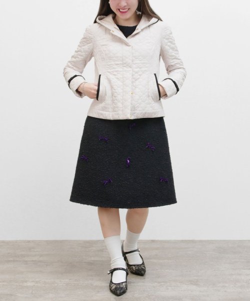 LAURA キルティングショートコート 