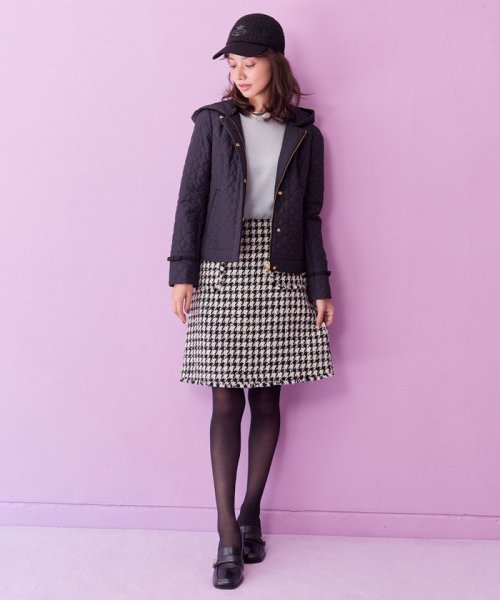 LAURA キルティングショートコート 