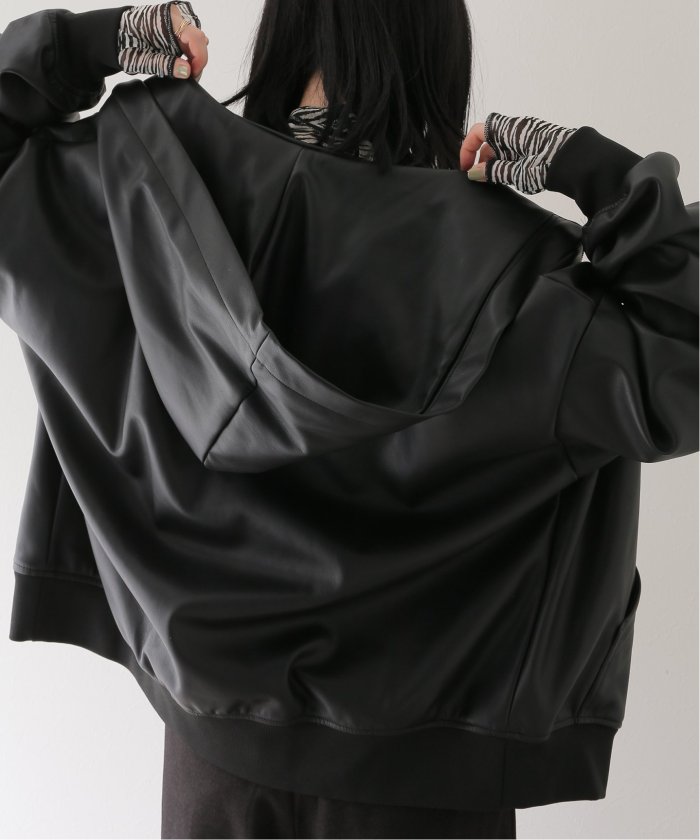 PROVOKE/プロヴォーク】fakeleather hoodie:ブルゾン(505728741