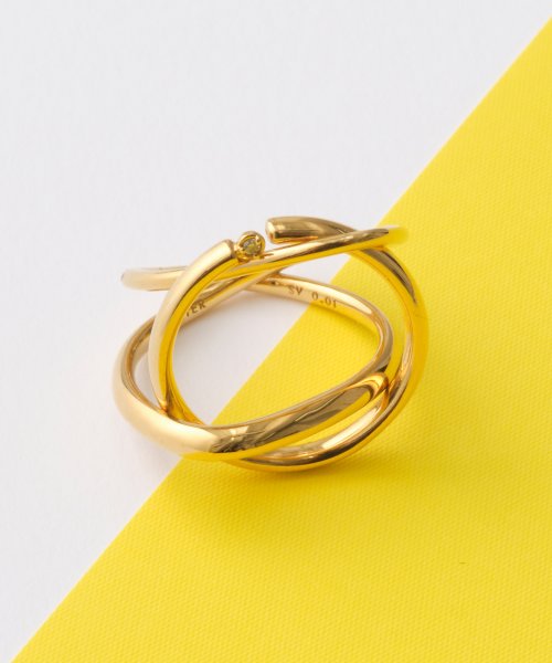 【SV925】ダイヤモンドリング/rainbow reflection/ゴールド 