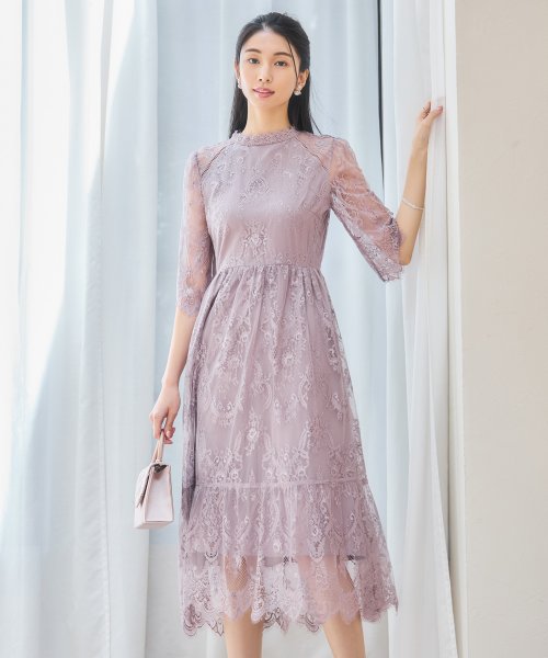 DRESS+(ドレス プラス)/レーススタンドカラーワンピースドレスパーティードレス/img29