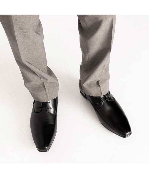 SVEC(シュベック)/ビジネスブーツ メンズ おしゃれ ヒール 2.7cm ビジネスシューズ 革靴 ロングノーズ 外羽根 プレーントゥ スクエアトゥ 靴 ショートブーツ 黒 きれいめ/img11