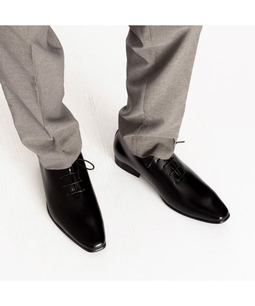 SVEC(シュベック)/ビジネスブーツ メンズ おしゃれ ヒール 2.7cm ビジネスシューズ 革靴 ロングノーズ ホールカット プレーントゥ スクエアトゥ 靴 ショートブーツ 黒/img10