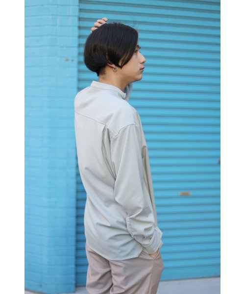 creare lino(クレアーレ・リノ)/【2021春夏】くすみカラー とろみ バンドカラーシャツ/img04