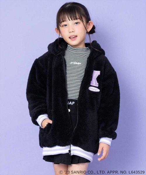 ANAP KIDS(アナップキッズ)/ANAPKIDS×クロミ耳付きボアジップパーカー【ジュニアお揃い】/img02