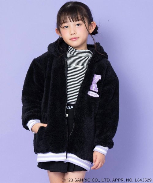 ANAP KIDS(アナップキッズ)/ANAPKIDS×クロミ耳付きボアジップパーカー【ジュニアお揃い】/img03