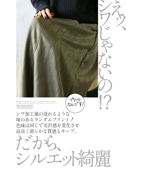 OTONA(オトナ)/ツヤとマット 巧みなプリント ひかえめ柄、ひかえめＡラインの大人スカート/img02
