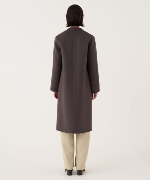【一部WEB限定】ダブルフェイスメルトンビーバー ノーカラーコート 