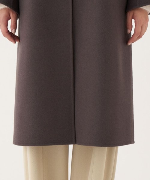 【一部WEB限定】ダブルフェイスメルトンビーバー ノーカラーコート 