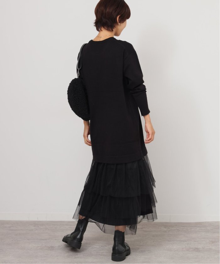 予約》【TORRAZZO DONNA/トラッゾドンナ】Knit Tunic x tulle OP