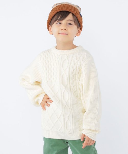 SHIPS KIDS(シップスキッズ)/SHIPS KIDS:100～130cm /〈手洗い可能〉ケーブル ニット/img09