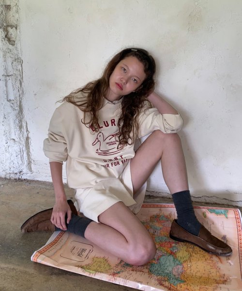 【韓国人気ブランド/sinoon】プリントスウェットプルオーバー【洗える】 