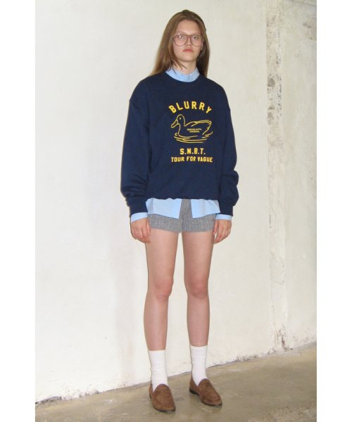 【韓国人気ブランド/sinoon】プリントスウェットプルオーバー【洗える】 