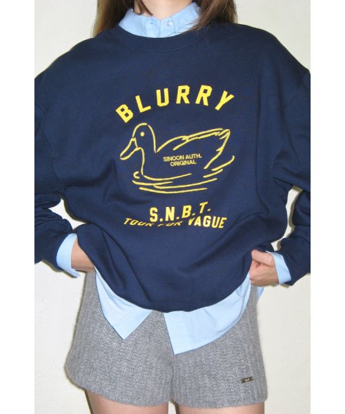 【韓国人気ブランド/sinoon】プリントスウェットプルオーバー【洗える】 